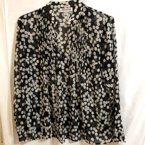 Judy Lee Cole sheer black and white blouse